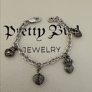 18K Gold & 925 Silver Bracelet - 7.5” Length Max